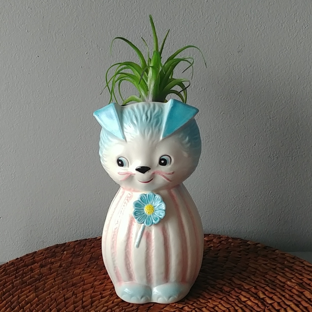 Vintage Relpo Japan cat planter vase RARE